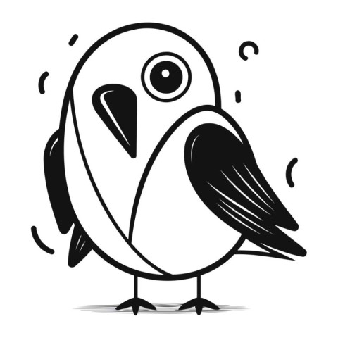 Cute cartoon bird isolated on a white background. Vector illustr