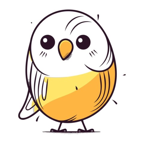 Cute cartoon bird. Vector illustration isolated on a white backg