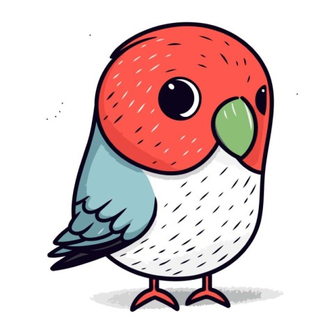 cute little bird cartoon doodle vector illustration hand drawn d