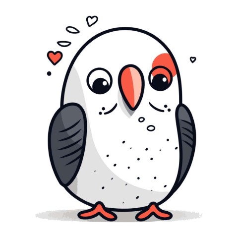 Cute cartoon parrot. Vector illustration on a white background.