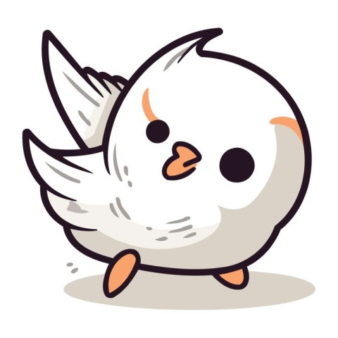 Cute cartoon chick. Vector illustration isolated on a white back