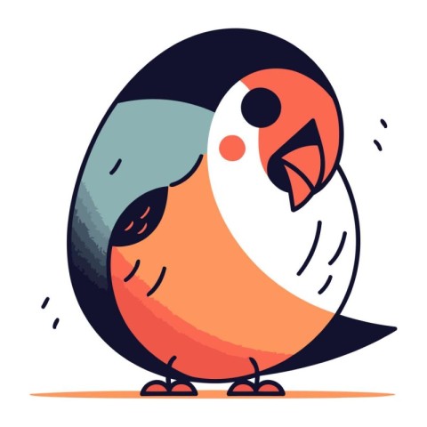 Vector illustration of a cute cartoon bullfinch. Isolated on whi