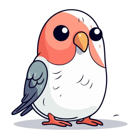 Cute cartoon parrot bird. Vector illustration isolated on white