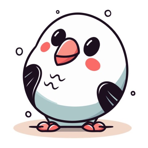 Cute penguin vector illustration. Cartoon penguin character. Cut