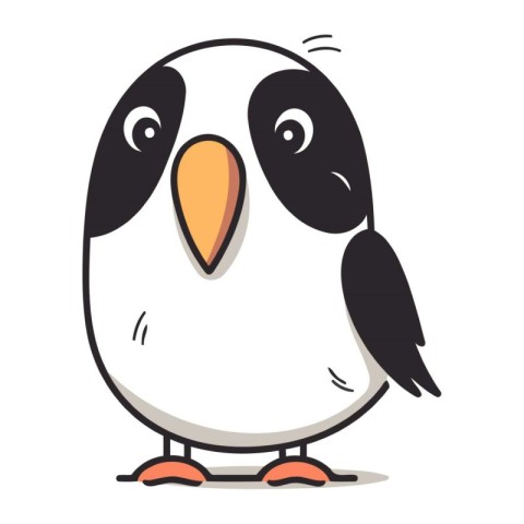 Cute penguin. Vector illustration isolated on a white background