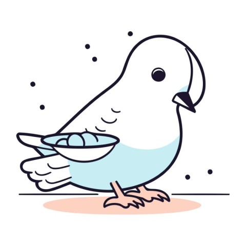 Pigeon doodle. vector illustration in line art style