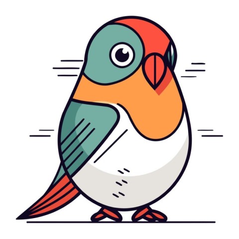 Cute parrot. Colorful vector illustration in flat style.