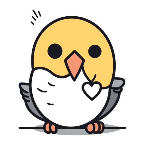 Cute little chick character vector illustration. Cute cartoon ch