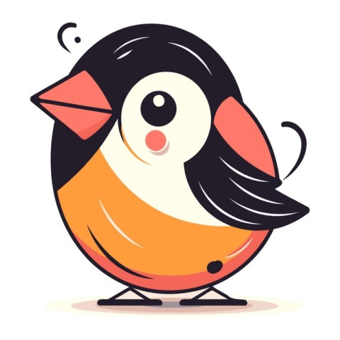 Vector illustration of a cute cartoon bullfinch. Isolated on whi