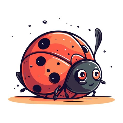 Cartoon ladybug. Cute ladybug. Vector illustration.