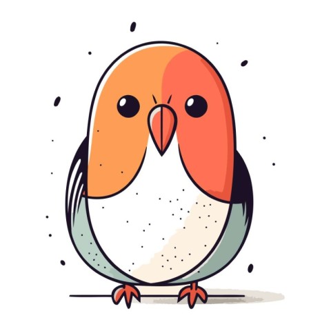 Cute little bird. Vector illustration of a cute little bird.