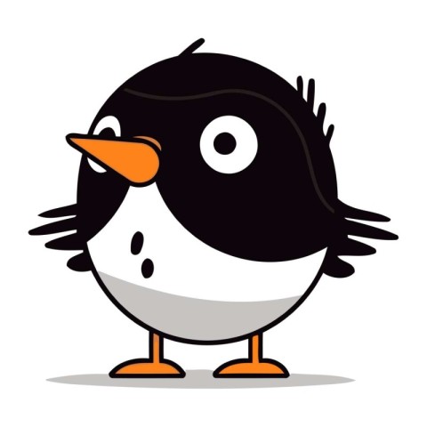 Cute cartoon penguin on a white background. Vector illustration.