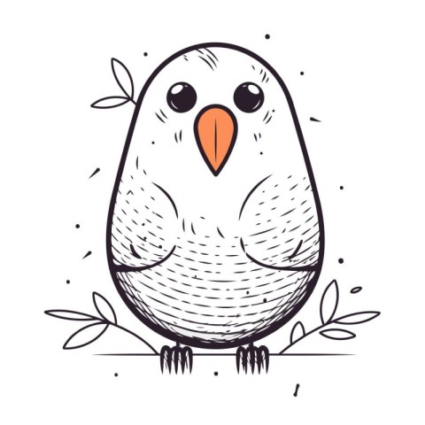 Cute cartoon bird. Vector illustration in doodle style.