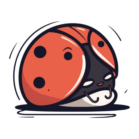 Illustration of a Cute Ladybug Cartoon Mascot Character