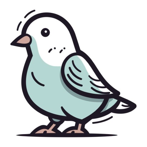 Vector illustration of a cute bird. Hand drawn doodle style.