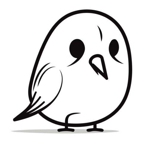 Cute little bird cartoon isolated on white background. Vector il