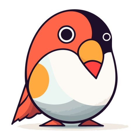 Vector illustration of a cute cartoon penguin. Isolated on white