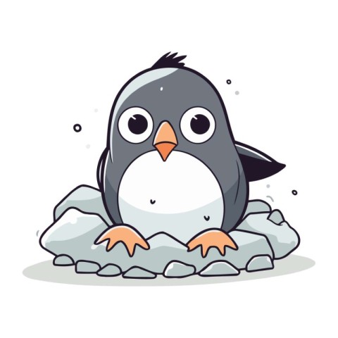 Penguin cartoon. Cute penguin. Vector illustration.