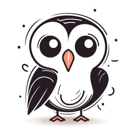 Cute owl. Vector illustration. Isolated on white background.