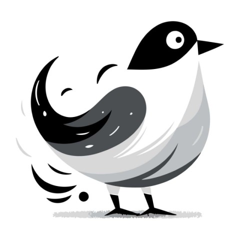 Pigeon on a white background. Vector illustration in flat style.