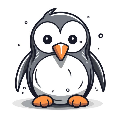 Cute penguin. Vector illustration of a cartoon penguin.