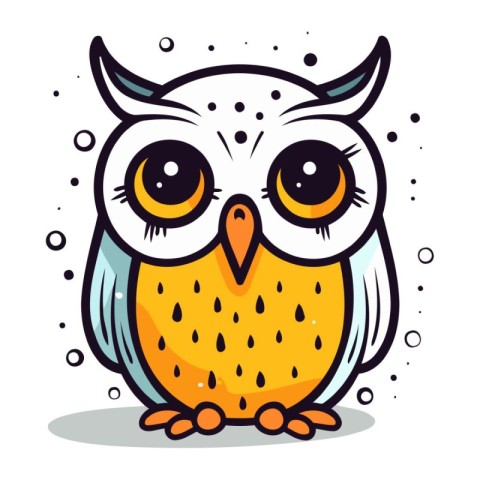 Cute owl vector illustration in cartoon style. Cute cartoon owl.