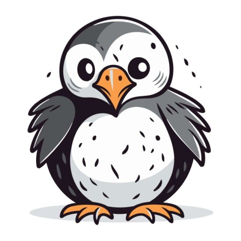 Cute penguin isolated on a white background. Vector illustration