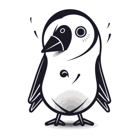 Cute penguin isolated on a white background. Vector illustration