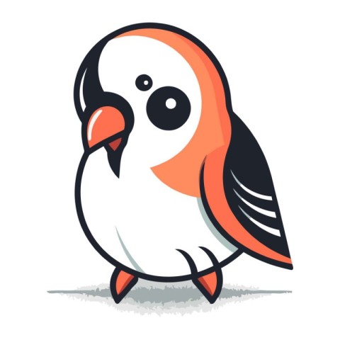 Bullfinch on white background. Vector illustration in cartoon st