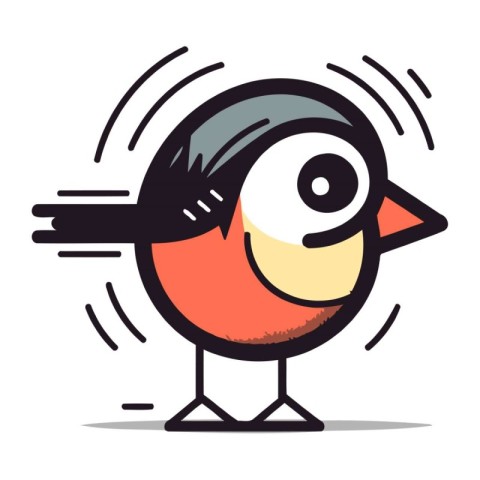 Bullfinch cartoon character. Vector illustration of a bullfinch.