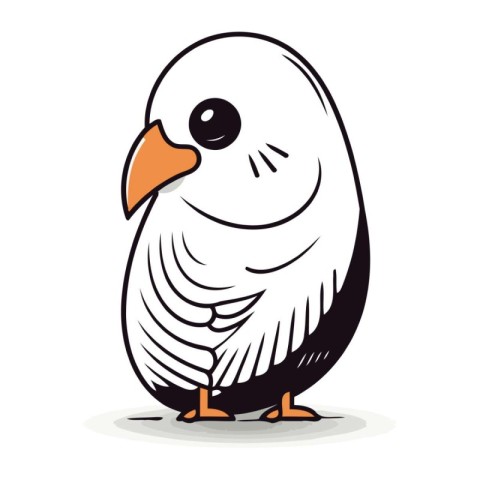 Pigeon isolated on a white background. Vector illustration in ca