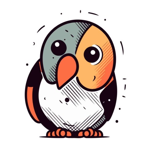 Cute penguin. Vector illustration in cartoon style. Isolated on