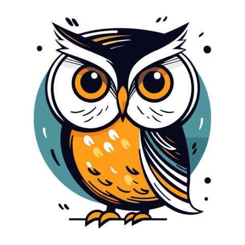 Owl vector illustration. Cute cartoon owl. Vector illustration.