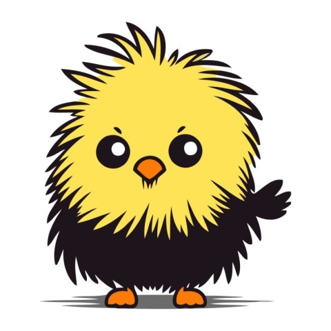 Cute cartoon chick. Vector illustration isolated on a white back