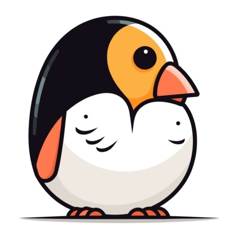 Cute cartoon penguin. Vector illustration isolated on white back