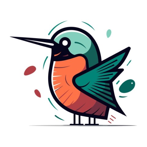 Vector image of a bird in a flat style. Colorful illustration.