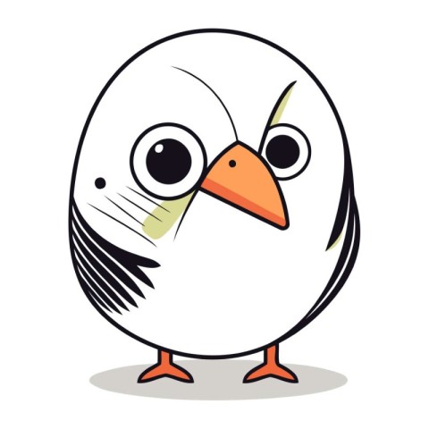 Cute cartoon penguin on a white background. Vector illustration.