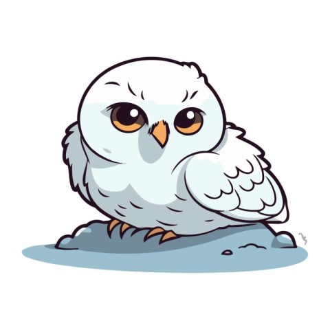 Owl isolated on a white background. Vector illustration in carto