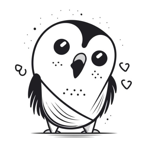 Owl in love. Cute cartoon animal. Vector illustration.