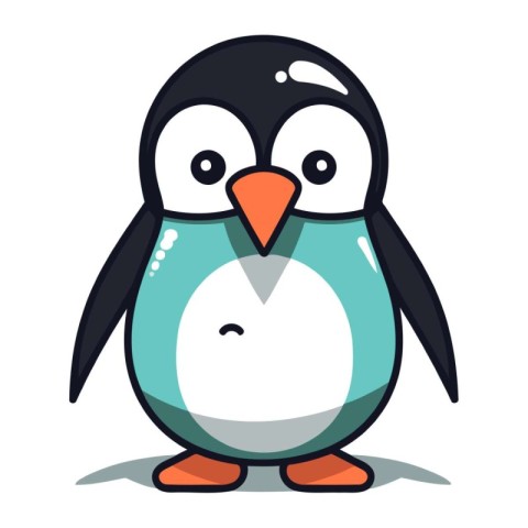 Penguin character cartoon vector illustration. Cute penguin masc