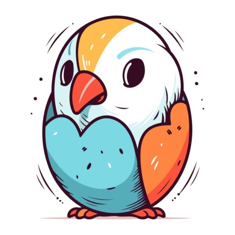 Cute cartoon parrot. Vector illustration isolated on white backg