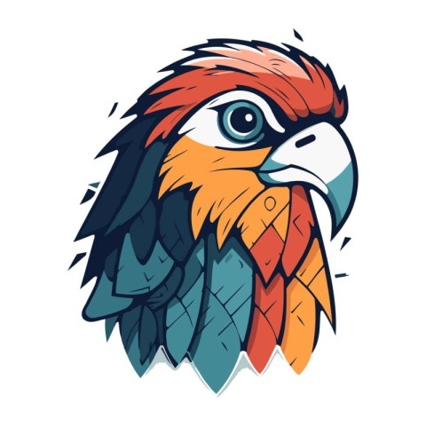 Illustration of an eagle head mascot isolated on a white backgro