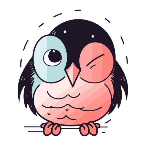 Cute cartoon penguin. Vector illustration in doodle style.