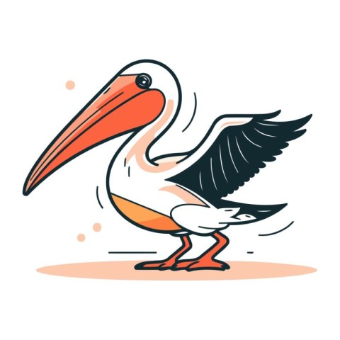 Pelican vector icon. Cartoon illustration of pelican vector icon