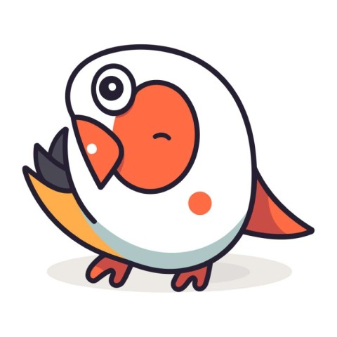 Cute bird cartoon vector illustration. Cute doodle bird.