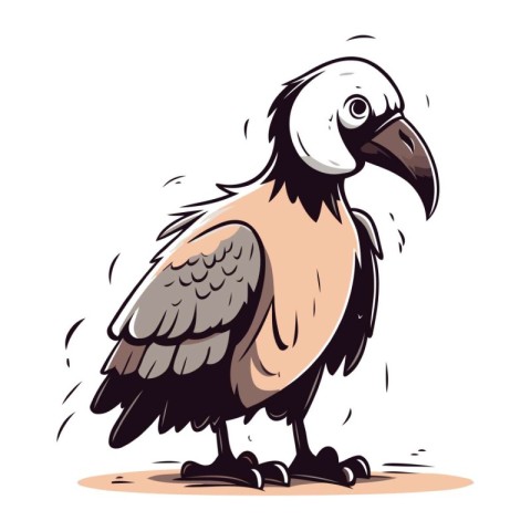 Vector image of a vulture on a white background. Cartoon style.