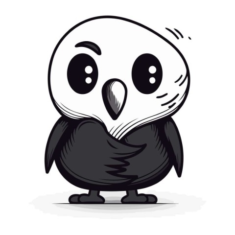 Cute cartoon owl on a white background. Vector illustration in a