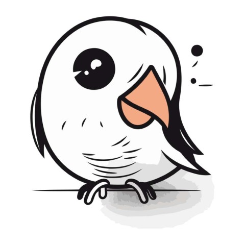 Cute little bird isolated on a white background. Vector illustra