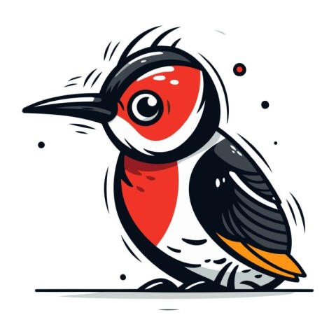 Woodpecker vector illustration. Hand drawn sketch of a bird.