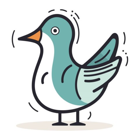 Duck doodle icon. Vector illustration in cartoon style.